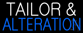 White Tailor And Blue Alteration Neon Sign