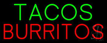 Oval Tacos Burritos Neon Sign