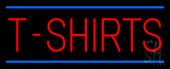 Red T Shirts Blue Lines Neon Sign