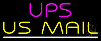 Ups Us Mail White Line Neon Sign