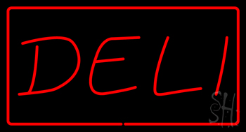 Deli Red Border Neon Sign