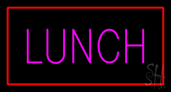 Pink Lunch Red Border Neon Sign