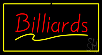 Billiards With Rectangle Neon Sign