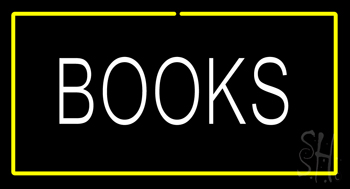 Books Yellow Border Neon Sign