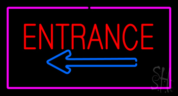 Entrance Rectangle Pink Neon Sign