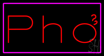 Red Pho Rectangle Pink Neon Sign
