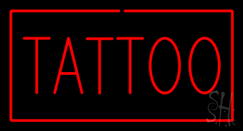 Red Tattoo Red Border Animated Neon Sign