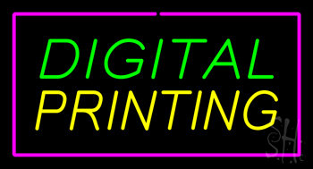Digital Printing With Pink Border Neon Sign