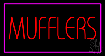 Mufflers Purple Rectangle Neon Sign