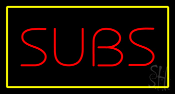 Red Subs Yellow Border Neon Sign