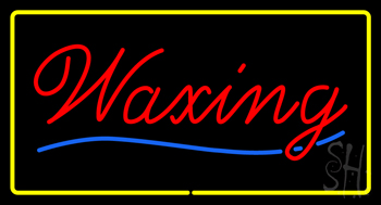 Waxing Yellow Border Neon Sign