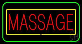 Red Massage Yellow Green Border Neon Sign