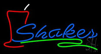 Shakes With Glass Neon Sign