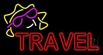 Double Stroke Red Travel Neon Sign