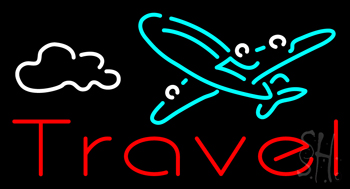 Red Travel With Logo Neon Sign