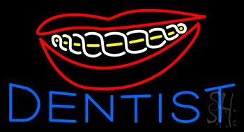 Blue Braces Dentist Neon Sign