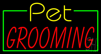 Yellow Pet Red Grooming Neon Sign
