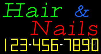 Hair And Nails With Number Neon Sign