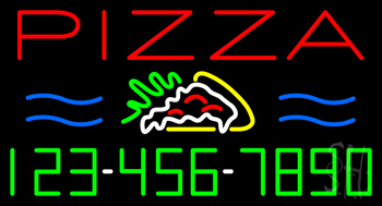 Pizza With Phone Number Neon Sign