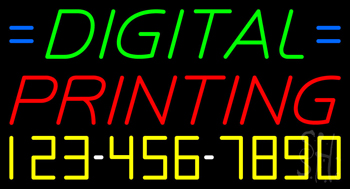 Digital Printing With Phone Number Neon Sign