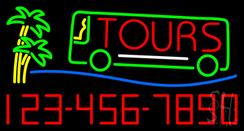 Tours With Phone Number Neon Sign