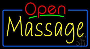 Red Open Yellow Massage Neon Sign