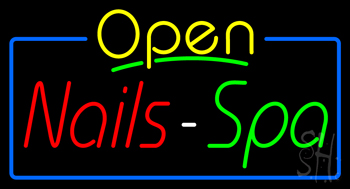Yellow Nails Spa Open Neon Sign