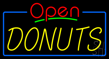 Open Red Donuts Neon Sign