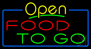Open Food To Go Neon Sign