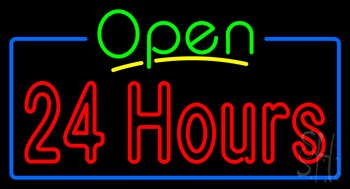 24 Hours Neon Sign