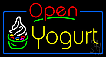 Red Open Yogurt Neon Sign
