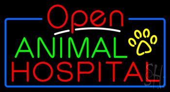 Animal Hospital Open Neon Sign