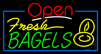 Open Fresh Bagels Neon Sign