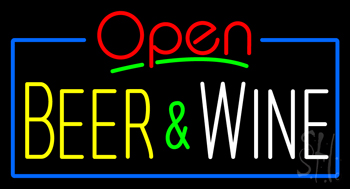 Open Beer And Wine Neon Sign