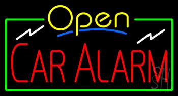 Yellow Open Car Alarm Neon Sign
