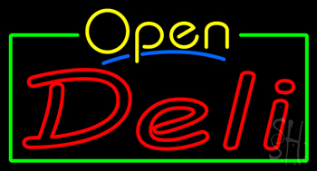 Yellow Open Deli Neon Sign