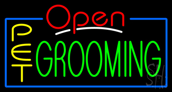 Pet Grooming Open Neon Sign