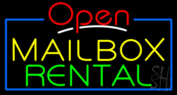 Open Mailbox Rental Neon Sign
