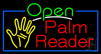 Open Palm Reader Neon Sign