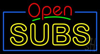 Open Double Stroke Subs Neon Sign
