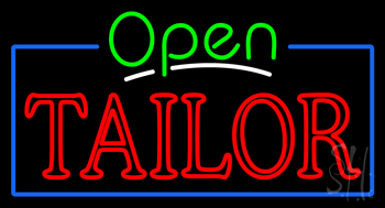 Green Open Double Stroke Tailor Neon Sign