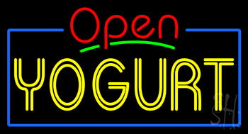 Red Open Double Stroke Yogurt Neon Sign