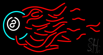 8 Ball Fire Pool Neon Sign