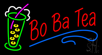 Bo Ba Tea With Glass Neon Sign