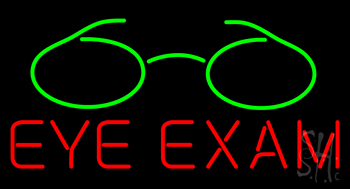 Red Eye Exam Green Glass Logo Neon Sign