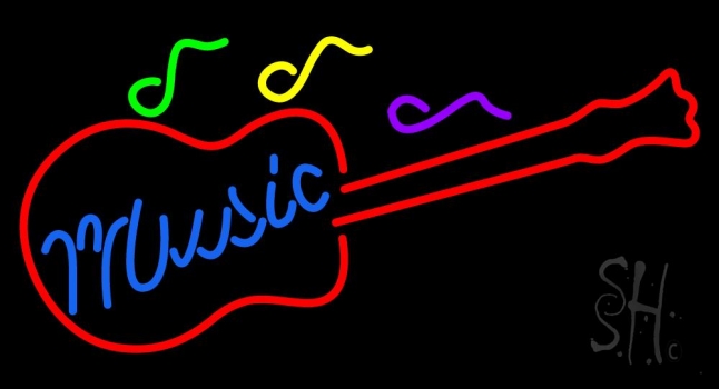 Music Guitar Neon Sign