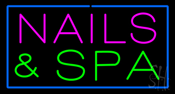 Pink Nails And Spa Green Neon Sign