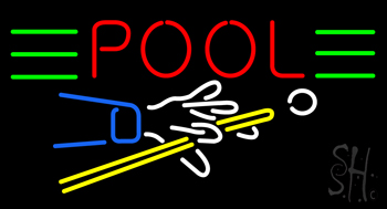 Pool With Pool Logo Neon Sign