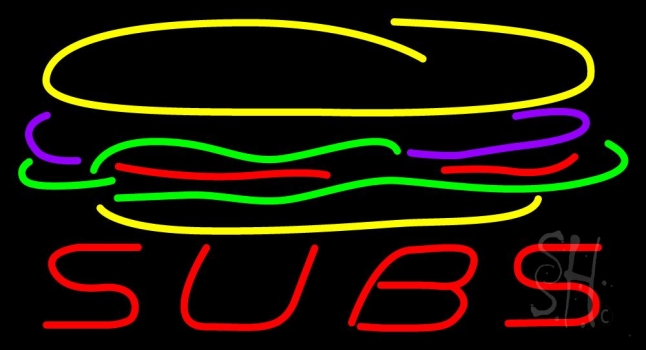 Subs Open Green Neon Sign