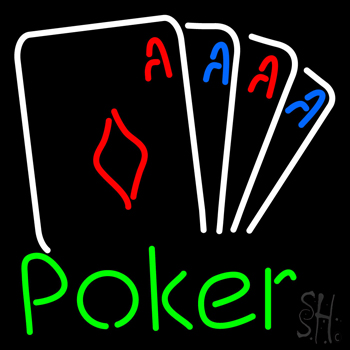 Beer Poker Cards Neon Sign